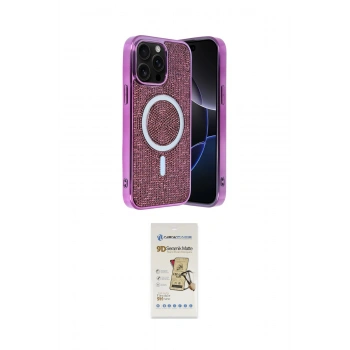 MARSİLYAN™- iPhone 14 Pro Max Kılıf Eksen Çizgi - Siyah Mat Seramik Nano Ekran Koruyucu