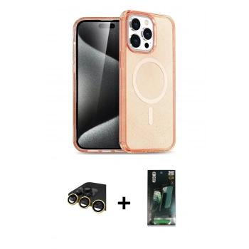 MARSİLYAN™- iPhone 14 Pro Max Kılıf Eksen Doku Koleksiyonu - Şeffaf 360 Full Body Arka Koruyucu + Raze Metal Kamera Lens - GD