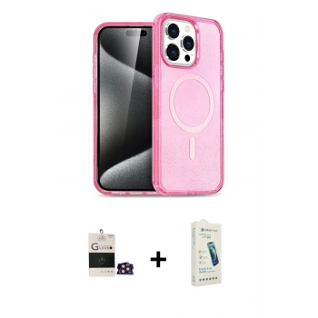 MARSİLYAN™- iPhone 14 Pro Max Kılıf Eksen Doku Koleksiyonu - Şeffaf Pasifik Cam Ekran Koruyucu + Bilvis Titan Kamera Lens - GD