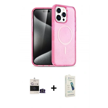 MARSİLYAN™- iPhone 14 Pro Max Kılıf Eksen Doku Koleksiyonu - Şeffaf Pasifik Cam Ekran Koruyucu + Bilvis Titan Kamera Lens - SH