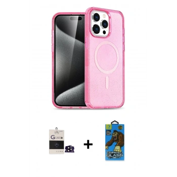 MARSİLYAN™- iPhone 14 Pro Max Kılıf Eksen Doku Koleksiyonu - Siyah 18D Cam Ekran Koruyucu + Bilvis Titan Kamera Lens - SH