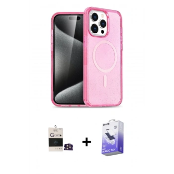 MARSİLYAN™- iPhone 14 Pro Max Kılıf Eksen Doku Koleksiyonu - Siyah Bilvis 5in1 5D Magic Hayalet Cam Ekran Koruyucu + Bilvis Titan Kamera Lens - GD