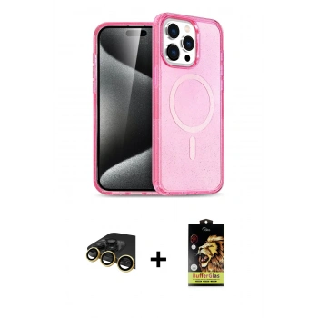MARSİLYAN™- iPhone 14 Pro Max Kılıf Eksen Doku Koleksiyonu - Siyah Buffer Cam Ekran Koruyucu + Raze Metal Kamera Lens - GD