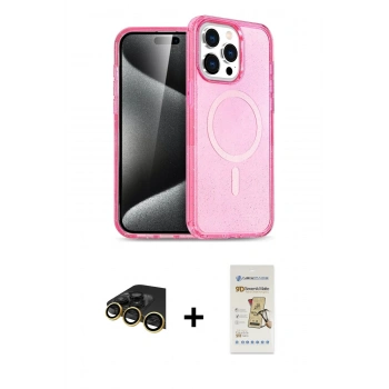 MARSİLYAN™- iPhone 14 Pro Max Kılıf Eksen Doku Koleksiyonu - Siyah Mat Seramik Nano Ekran Koruyucu + Raze Metal Kamera Lens - GD