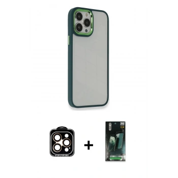 MARSİLYAN™- iPhone 14 Pro Max Kılıf Eksen Doku Prime - Şeffaf 360 Full Body Arka Koruyucu + PVD Metal Kamera Lens - TU