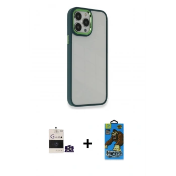MARSİLYAN™- iPhone 14 Pro Max Kılıf Eksen Doku Prime - Siyah 18D Cam Ekran Koruyucu + Bilvis Titan Kamera Lens - GS
