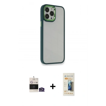 MARSİLYAN™- iPhone 14 Pro Max Kılıf Eksen Doku Prime - Siyah 6D Mat Seramik Hayalet Nano Ekran Koruyucu + Bilvis Titan Kamera Lens - GS
