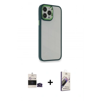 MARSİLYAN™- iPhone 14 Pro Max Kılıf Eksen Doku Prime - Siyah Bilvis 3D Mat Cam Ekran Koruyucu + Bilvis Titan Kamera Lens - SH