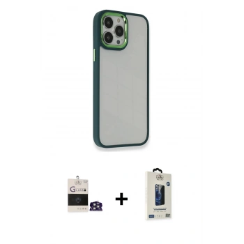 MARSİLYAN™- iPhone 14 Pro Max Kılıf Eksen Doku Prime - Siyah Bilvis Hayalet Cam Ekran Koruyucu + Bilvis Titan Kamera Lens - GS