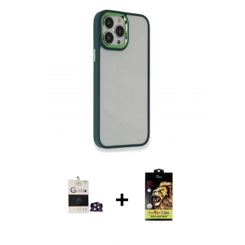 MARSİLYAN™- iPhone 14 Pro Max Kılıf Eksen Doku Prime - Siyah Buffer Cam Ekran Koruyucu + Bilvis Titan Kamera Lens - GD