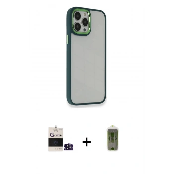 MARSİLYAN™- iPhone 14 Pro Max Kılıf Eksen Doku Prime - Siyah Joko Magic 5D Hayalet Cam + Bilvis Titan Kamera Lens - DNMR