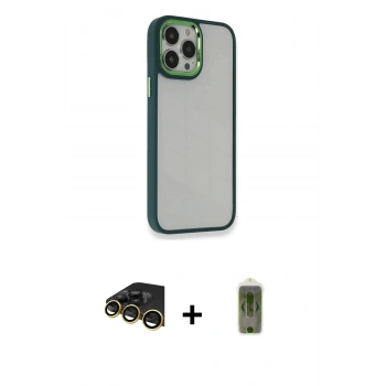 MARSİLYAN™- iPhone 14 Pro Max Kılıf Eksen Doku Prime - Siyah Joko Magic 5D Hayalet Cam + Raze Metal Kamera Lens - GD