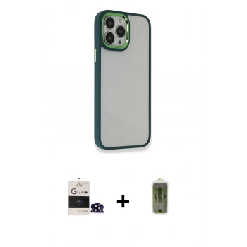 MARSİLYAN™- iPhone 14 Pro Max Kılıf Eksen Doku Prime - Siyah Joko Magic 5D Hayalet Cam + Bilvis Titan Kamera Lens - SH
