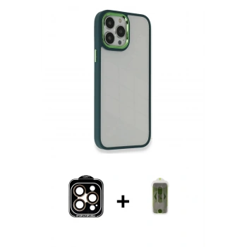 MARSİLYAN™- iPhone 14 Pro Max Kılıf Eksen Doku Prime - Siyah Joko Magic 5D Hayalet Cam + PVD Metal Kamera Lens - TU