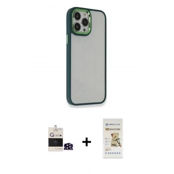 MARSİLYAN™- iPhone 14 Pro Max Kılıf Eksen Doku Prime - Siyah Mat Seramik Nano Ekran Koruyucu + Bilvis Titan Kamera Lens - SH
