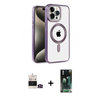 MARSİLYAN™- iPhone 14 Pro Max Kılıf Eksen Form Koleksiyonu - Siyah 360 Mat Full Body Arka Koruyucu + Bilvis Titan Kamera Lens - GD