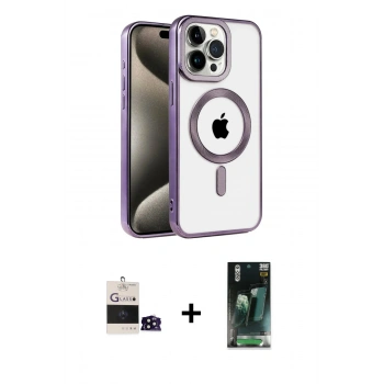 MARSİLYAN™- iPhone 14 Pro Max Kılıf Eksen Form Koleksiyonu - Siyah 360 Mat Full Body Arka Koruyucu + Bilvis Titan Kamera Lens - SH