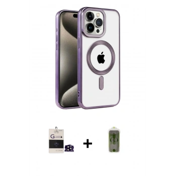 MARSİLYAN™- iPhone 14 Pro Max Kılıf Eksen Form Koleksiyonu - Siyah Joko Magic 5D Hayalet Cam + Bilvis Titan Kamera Lens - SH