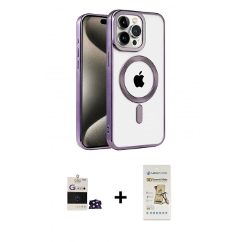 MARSİLYAN™- iPhone 14 Pro Max Kılıf Eksen Form Koleksiyonu - Siyah Mat Seramik Nano Ekran Koruyucu + Bilvis Titan Kamera Lens - DNMR