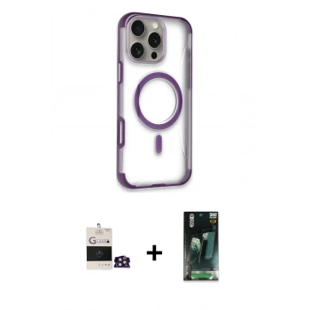 MARSİLYAN™- iPhone 14 Pro Max Kılıf Eksen Klasik Koleksiyonu - Şeffaf 360 Full Body Arka Koruyucu + Bilvis Titan Kamera Lens - GD