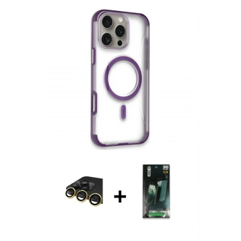 MARSİLYAN™- iPhone 14 Pro Max Kılıf Eksen Klasik Koleksiyonu - Siyah 360 Mat Full Body Arka Koruyucu + Raze Metal Kamera Lens - GD