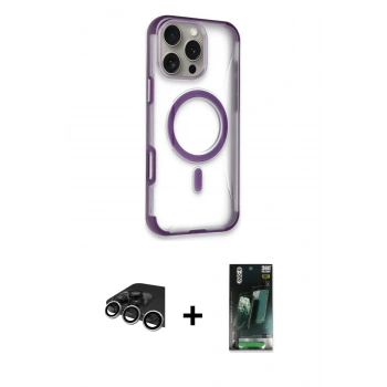 MARSİLYAN™- iPhone 14 Pro Max Kılıf Eksen Klasik Koleksiyonu - Siyah 360 Mat Full Body Arka Koruyucu + Raze Metal Kamera Lens - GS