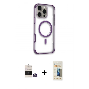 MARSİLYAN™- iPhone 14 Pro Max Kılıf Eksen Klasik Koleksiyonu - Siyah 6D Mat Seramik Hayalet Nano Ekran Koruyucu + Bilvis Titan Kamera Lens - GS