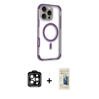 MARSİLYAN™- iPhone 14 Pro Max Kılıf Eksen Klasik Koleksiyonu - Siyah 6D Mat Seramik Hayalet Nano Ekran Koruyucu + PVD Metal Kamera Lens - TU