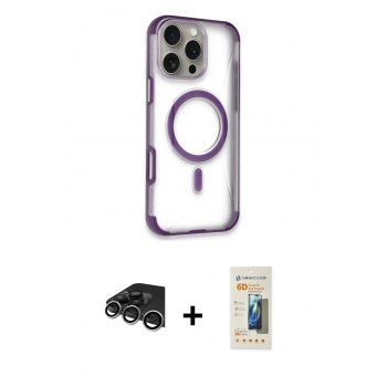 MARSİLYAN™- iPhone 14 Pro Max Kılıf Eksen Klasik Koleksiyonu - Siyah 6D Mat Seramik Hayalet Nano Ekran Koruyucu + Raze Metal Kamera Lens - GS