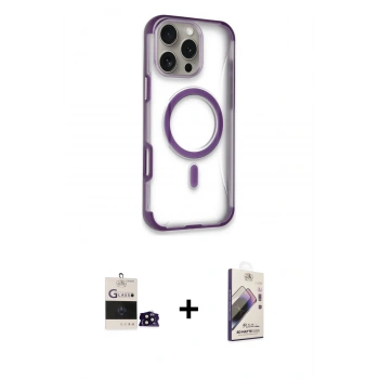 MARSİLYAN™- iPhone 14 Pro Max Kılıf Eksen Klasik Koleksiyonu - Siyah Bilvis 3D Mat Cam Ekran Koruyucu + Bilvis Titan Kamera Lens - SH