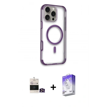 MARSİLYAN™- iPhone 14 Pro Max Kılıf Eksen Klasik Koleksiyonu - Siyah Bilvis 5in1 3D Magic Cam Ekran Koruyucu + Bilvis Titan Kamera Lens - GD