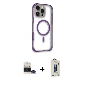 MARSİLYAN™- iPhone 14 Pro Max Kılıf Eksen Klasik Koleksiyonu - Siyah Bilvis Hayalet Cam Ekran Koruyucu + Bilvis Titan Kamera Lens - GS
