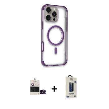 MARSİLYAN™- iPhone 14 Pro Max Kılıf Eksen Klasik Koleksiyonu - Siyah Bilvis Hayalet Cam Ekran Koruyucu + Bilvis Titan Kamera Lens - SH