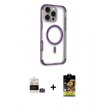 MARSİLYAN™- iPhone 14 Pro Max Kılıf Eksen Klasik Koleksiyonu - Siyah Buffer Cam Ekran Koruyucu + Bilvis Titan Kamera Lens - GS