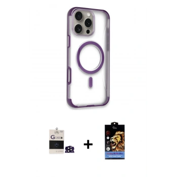 MARSİLYAN™- iPhone 14 Pro Max Kılıf Eksen Klasik Koleksiyonu - Siyah Buffer Hayalet Cam Ekran Koruyucu + Bilvis Titan Kamera Lens - DNMR