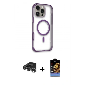 MARSİLYAN™- iPhone 14 Pro Max Kılıf Eksen Klasik Koleksiyonu - Siyah Buffer Hayalet Cam Ekran Koruyucu + Raze Metal Kamera Lens - GS