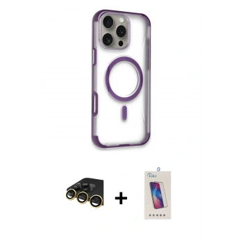MARSİLYAN™- iPhone 14 Pro Max Kılıf Eksen Klasik Koleksiyonu - Siyah Joko 5D Cam + Raze Metal Kamera Lens - GD