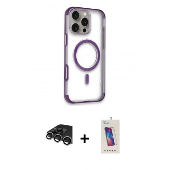 MARSİLYAN™- iPhone 14 Pro Max Kılıf Eksen Klasik Koleksiyonu - Siyah Joko 5D Cam + Raze Metal Kamera Lens - GS