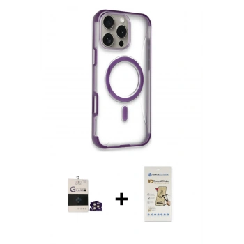 MARSİLYAN™- iPhone 14 Pro Max Kılıf Eksen Klasik Koleksiyonu - Siyah Mat Seramik Nano Ekran Koruyucu + Bilvis Titan Kamera Lens - GD