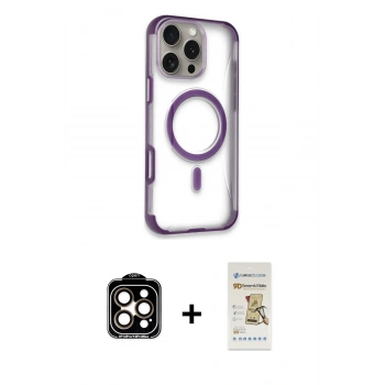 MARSİLYAN™- iPhone 14 Pro Max Kılıf Eksen Klasik Koleksiyonu - Siyah Mat Seramik Nano Ekran Koruyucu + PVD Metal Kamera Lens - TU