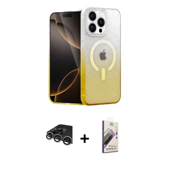 MARSİLYAN™- iPhone 14 Pro Max Kılıf Eksen Minimal Özel Seri - Siyah Bilvis 3D Mat Cam Ekran Koruyucu + Raze Metal Kamera Lens - GS