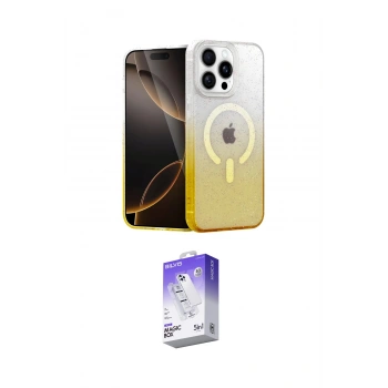 MARSİLYAN™- iPhone 14 Pro Max Kılıf Eksen Minimal Özel Seri - Siyah Bilvis 5in1 3D Magic Cam Ekran Koruyucu