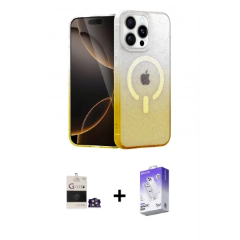 MARSİLYAN™- iPhone 14 Pro Max Kılıf Eksen Minimal Özel Seri - Siyah Bilvis 5in1 3D Magic Cam Ekran Koruyucu + Bilvis Titan Kamera Lens - GS