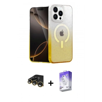 MARSİLYAN™- iPhone 14 Pro Max Kılıf Eksen Minimal Özel Seri - Siyah Bilvis 5in1 3D Magic Cam Ekran Koruyucu + Raze Metal Kamera Lens - GD