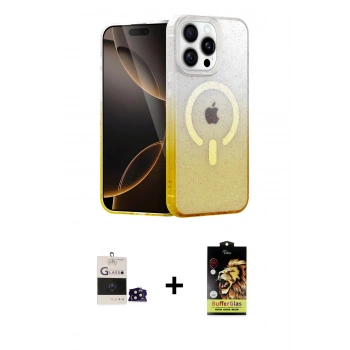 MARSİLYAN™- iPhone 14 Pro Max Kılıf Eksen Minimal Özel Seri - Siyah Buffer Cam Ekran Koruyucu + Bilvis Titan Kamera Lens - SH