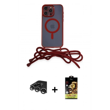 MARSİLYAN™- iPhone 14 Pro Max Kılıf Eksen Özel Seri - Siyah Buffer Cam Ekran Koruyucu + Raze Metal Kamera Lens - GS