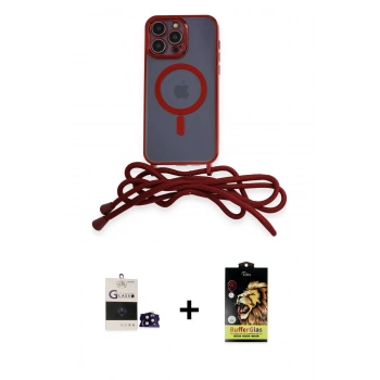 MARSİLYAN™- iPhone 14 Pro Max Kılıf Eksen Özel Seri - Siyah Buffer Cam Ekran Koruyucu + Bilvis Titan Kamera Lens - SH