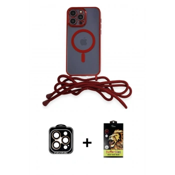 MARSİLYAN™- iPhone 14 Pro Max Kılıf Eksen Özel Seri - Siyah Buffer Cam Ekran Koruyucu + PVD Metal Kamera Lens - TU
