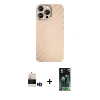 MARSİLYAN™- iPhone 14 Pro Max Kılıf Eksen Prime - Şeffaf 360 Full Body Arka Koruyucu + Bilvis Titan Kamera Lens - GD