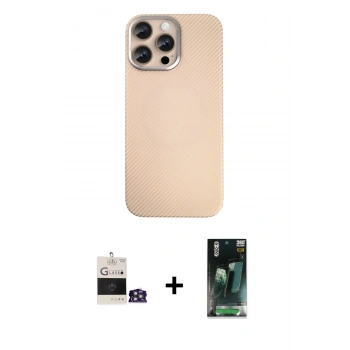 MARSİLYAN™- iPhone 14 Pro Max Kılıf Eksen Prime - Siyah 360 Mat Full Body Arka Koruyucu + Bilvis Titan Kamera Lens - GS